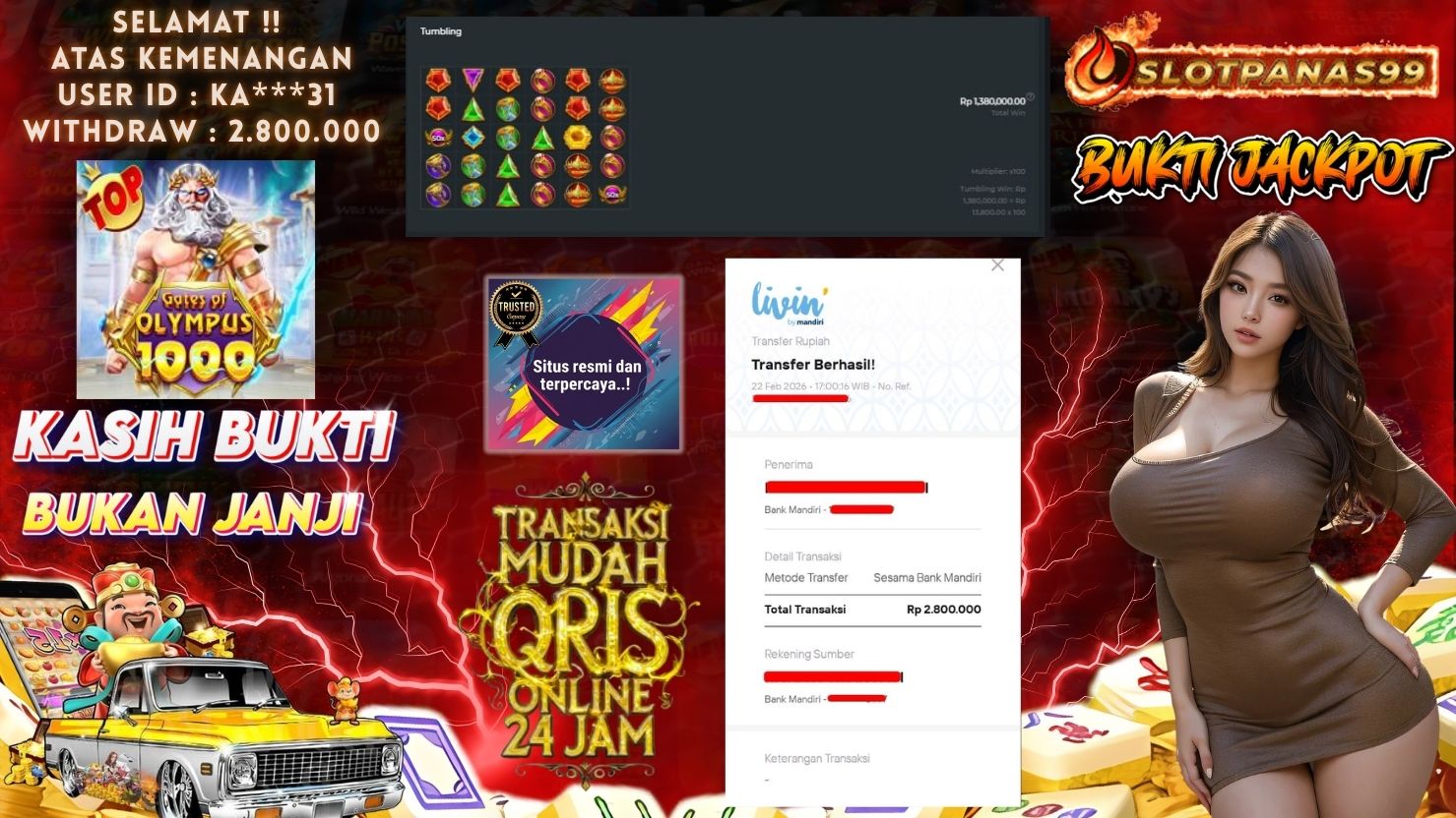 SLOTPANAS99 JACKPOT SLOT GATES OF OLYMPUS 1000